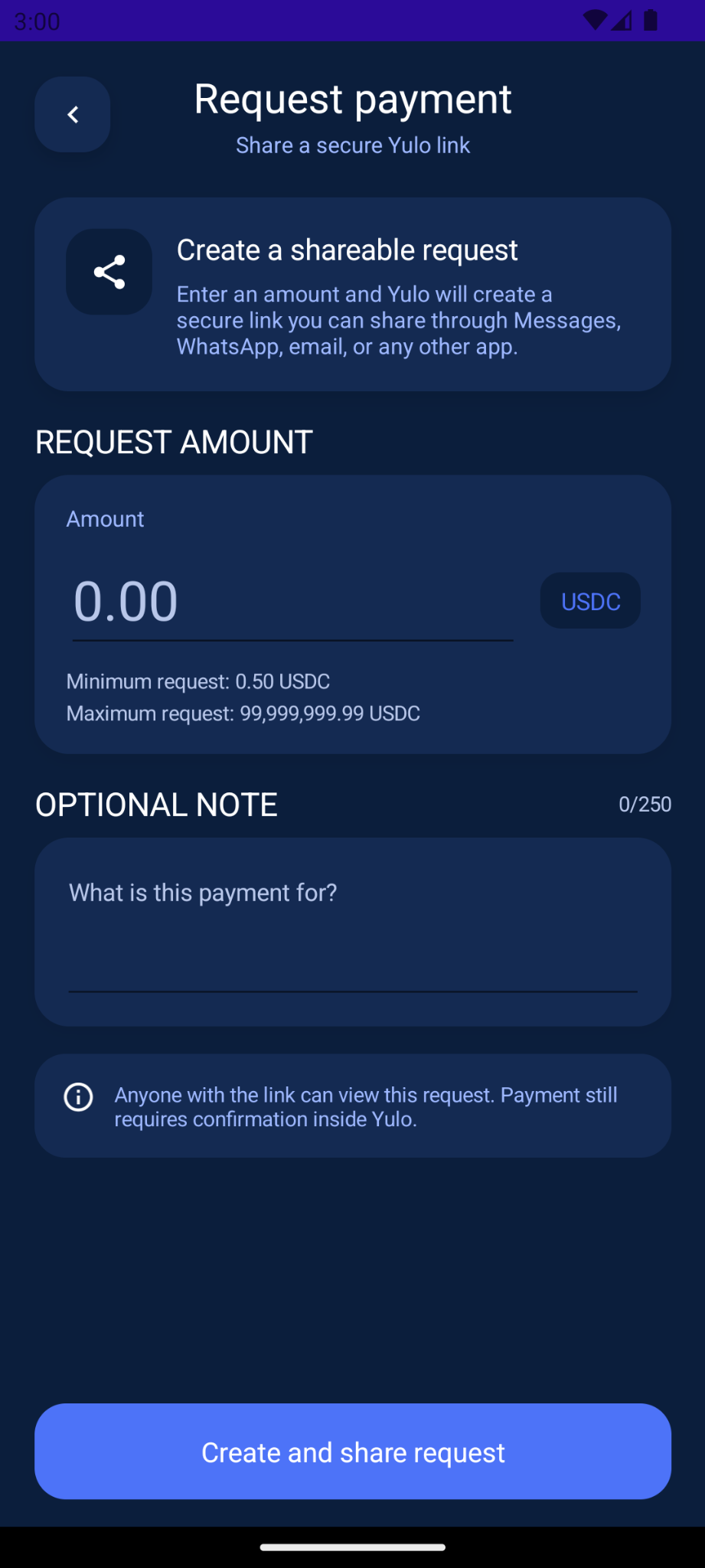 Create and share a Yulo payment request